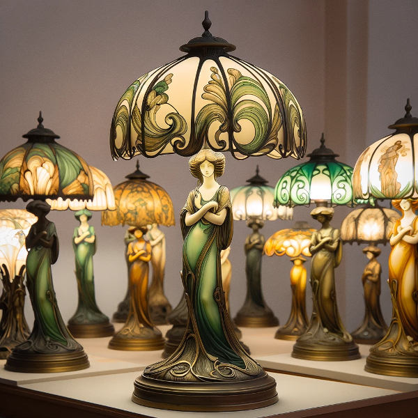 Lampe Art Nouveau Femme